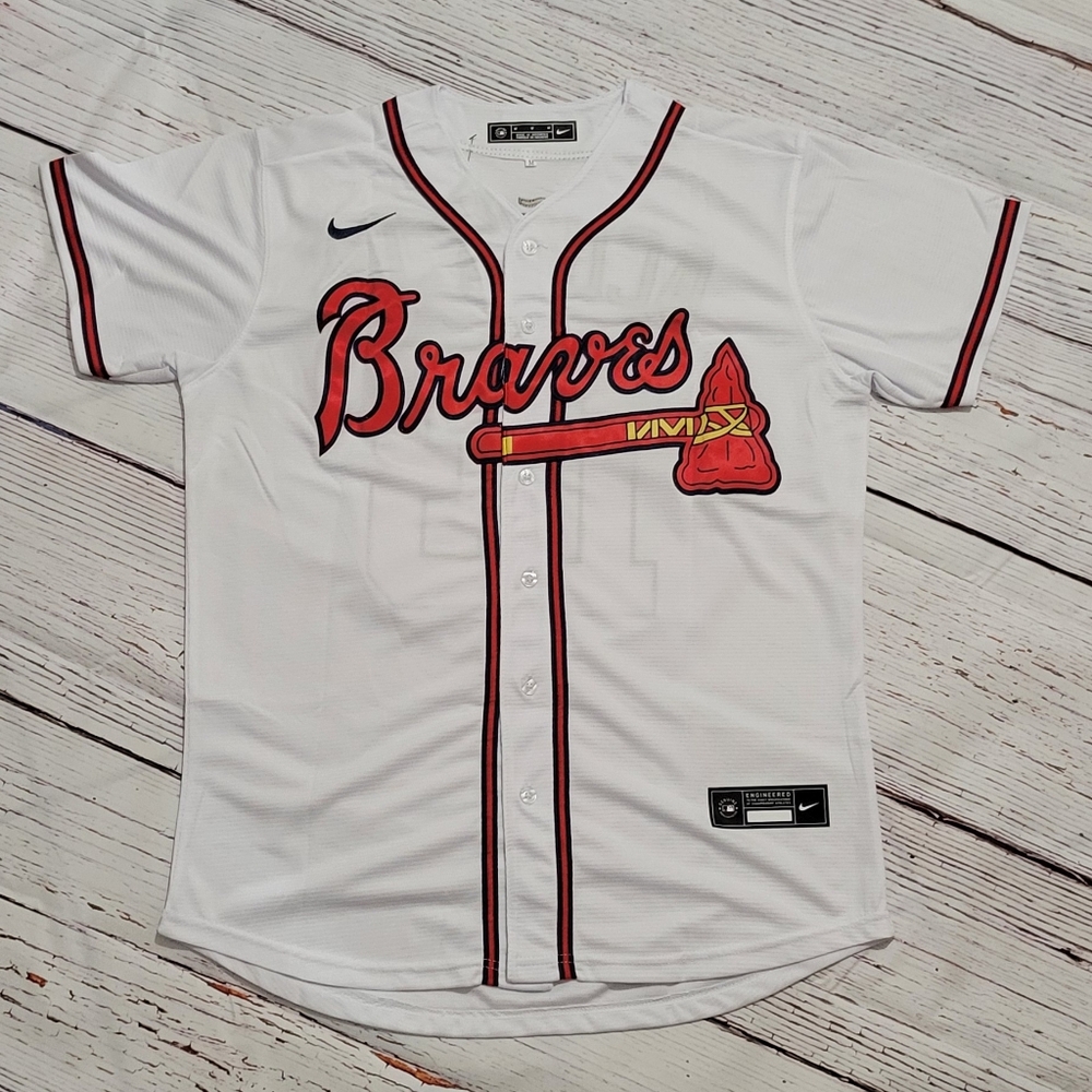 MLB White and Red Braves Jersey